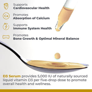Premier Research Labs Vitamin D3 Serum - Liquid Vitamin D Oil Drops for Adults, Liquid Vitamin D3 5000 IU, Sublingual Vit D3 Liquid - 0.43 Fl Oz