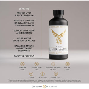 Quicksilver Scientific Liver Sauce - Liposomal Liver Detox with DIM, Quercetin, Lipoic Acid, Milk Thistle and Dandelion Root Supplement - Supports Bile & Toxin Momentum (100 Ml / 3.38 Oz)
