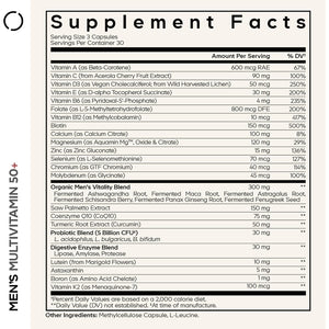 Codeage Men'S Multivitamin 50+ Supplement - Essential Vitamins for Men over 50 Years Old, Minerals, Coq10, Turmeric, Saw Palmetto, Maca, Panax Ginseng, Probiotics & Botanicals - Non-Gmo - 90 Capsules