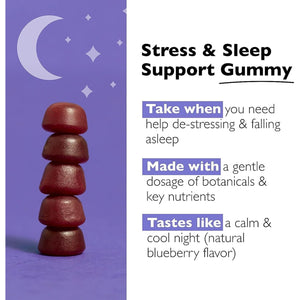 Bach RESCUE plus Sleep & Stress Support Gummies, Nighttime Dietary Supplement with 1Mg Melatonin, Ashwagandha, Chamomile, Lavender & Vitamin B6, Natural Blueberry Flavor, Vegan & Gluten-Free, 60 Count