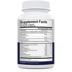 Migcopat Probiotic Prebiotic, Postbiotic & Digestive Enzymes for Digestive Health, 80 Billion CFU Probiotics Complete Gut Support with Berberine, Cinnamon, L-Glutamine, for Men & Women, 120 Capsules