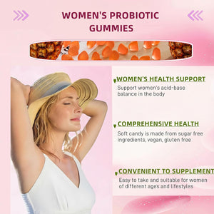 Women'S Probiotic Gummies – Feminine Ph Balance Probiotics Gummies & Vaginal Flora Support – Digestive Health – Vegan, Gluten-Free – Hawaiian Pineapple Gummy – 60 Count (30 Servings)(P1)