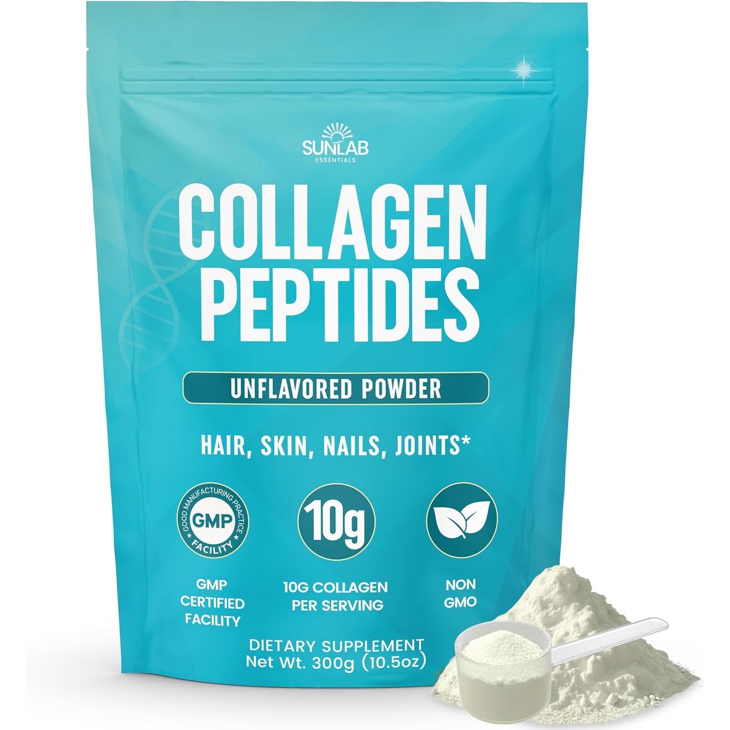 Collagen Peptides Powder Hydrolyzed Bovine (Unflavored) Type I & III Supplement for Hair, Skin, Nails & Joint Support - Collagen for Women & Men - Non GMO & USA Made - Unflavored - 30 Servings