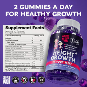 Height Growth Gummies with Melatonin for Kids & Teens - Ashwagandha for Kids - Melatonina Para Niños - Height Growth Supplement - Teen Boy Vitamins - Grow Taller Supplement - Kids Melatonin Gummy