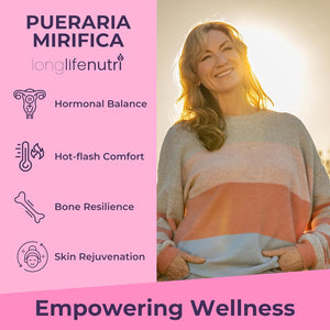 Longlifenutri Pueraria Mirifica Root Extract – 240 Vegetarian Capsules, 1000 Mg per Serving, 4-Month Supply, Made in USA (240)