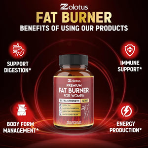Premium Weight Loss Pills for Women, the Best Fat Burners for Women and Men, Energy Pills, High Potency with Green Tea Extract 98%, 2 Months Supply
