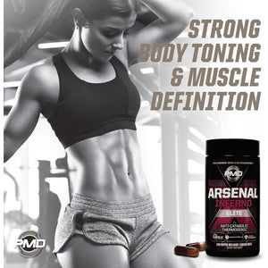 PMD Sports Arsenal X Inferno Superior Fast-Acting Liquid Gel Thermogenic Dietary Supplement - Fat Burner and Muscle Maintenance - Increase Metabolism and Energy Booster - 120 Liquid Gels
