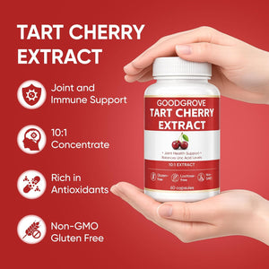 Good Grove Tart Cherry Extract, Tart Cherry, Supports Joint Comfort | Daily Wellness, Vegan Non-Gmo, 60 Capsules