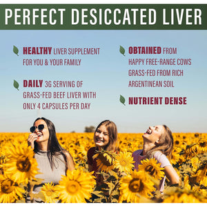 Perfect Supplements – Desiccated Beef Liver Capsules Grass Fed Supplement -Natural Source of Protein, Iron, Vitamins a & B- Boosts Energy and Immunity - No Chemicals No Dairy and Hormone Free