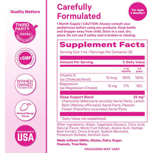 Pink Stork Baby Sleep Drops, Naturally Support Sleep without Melatonin for Infants, Toddlers, and Kids, Chamomile and Magnesium, Baby Essentials for Bedtime, 1 Oz, 30 Servings