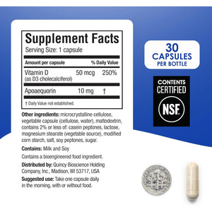 Prevagen Regular Strength - 30 Capsules |2 Pack | Formulated for Your Brain | 10Mg of Apoaequorin plus Vitamin D3 with 7-Day Pill Minder
