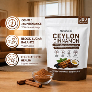 Metabolae Ceylon Cinnamon,7200 Mg Equivalent per Serving, Gluten Free, Non-Gmo, 300 Softgels