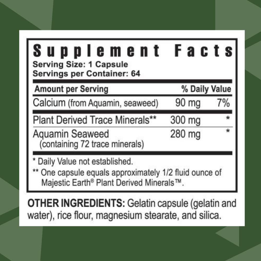 Youngevity Ultimate Mineral Caps™ - 70+ Essential Full Spectrum Trace Minerals - Nutrient-Dense, Derived from Humic & Aquamin Seaweed (64 Capsule)