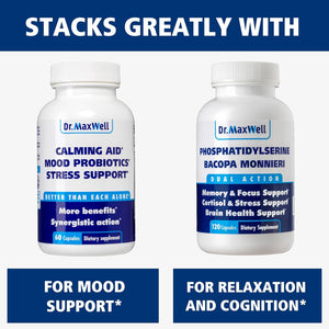 Dr. Maxwell Serotonin and Dopamine Supplements, Better than Dopamine or Serotonin Support Only. Helps Maintain Normal Neurotransmitter Levels. Mucuna Pruriens, 5-HTP, 60 Capsules Women Men