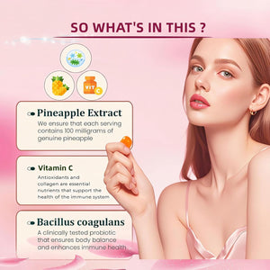 Women'S Probiotic Gummies – Feminine Ph Balance Probiotics Gummies & Vaginal Flora Support – Digestive Health – Vegan, Gluten-Free – Hawaiian Pineapple Gummy – 60 Count (30 Servings)(P1)