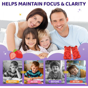 Saffron Gummies for Kids & Adults, 20-In-1 Saffron Supplements with 88.5Mg Saffron Extract, B6, B12, C, D3, Magnesium for Calm, Focus, Nerve, Sugar Free, Vegan, Non-Gmo - Strawberry Flavor, 60 Counts