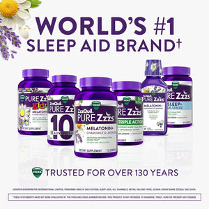 Zzzquil, Pure Zzzs Melatonin Gummies, Sleep Aid, Melatonin 2Mg, with Chamomile and Lavender, Melatonin Sleep Gummies, Sleep Aids for Adults, Wildberry Vanilla Flavored, 72 Sleep Gummies