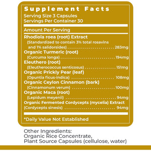Premier Research Labs Adaptogen-R3 Supplement - Rhodiola Rosea Supplement with Maca Root, Adaptogen Complex for Stress, Heart & Metabolic Health - 90 Vegetarian Capsules