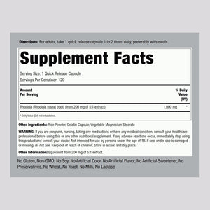 Piping Rock Rhodiola Rosea Supplement | 120 Capsules | Concentrated Herb Extract | Non-Gmo, Gluten Free