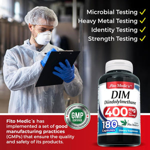 FITO MEDIC'S Lab | Dim Supplement |180 Capsules |400 Mg | Dim | Diindolylmethane | Dim Supplement 400Mg | Ultra High Absorption.