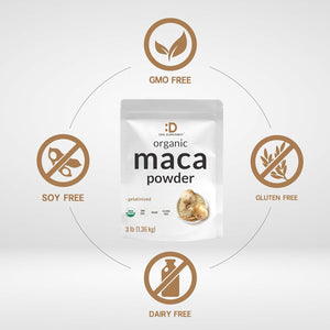 Organic Peruvian Maca Root Powder, 3Lbs – Easily Digested Gelatinized Form – Herbal Superfoods Supplement for Men & Women – Supports Immune & Energy Health – Non-Gmo