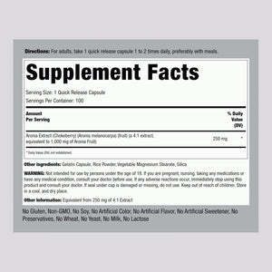 Piping Rock Aronia Berry Capsules | 100 Pills | Chokeberry Herb Extract | Supplement Concentrate | Non-Gmo, Gluten Free
