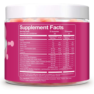 Migcopat 10G Fiber Gummies with Collagen Peptides, Hyaluronic Acid, Vitamin C, ACV, 30 Billion CFU Probiotics – Sugar Free Collagen Gummy for Skin, Hair & Nails – Digestive Health Support – 60 Cts