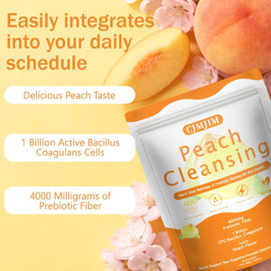 Peachy Clean Fiber Gummies with Prebiotic for Men, Peach Flavored Digestive Support & Detox Gummy Supplement, 60 Vegan Gummy Bears for Regularity & Gut Health (1)
