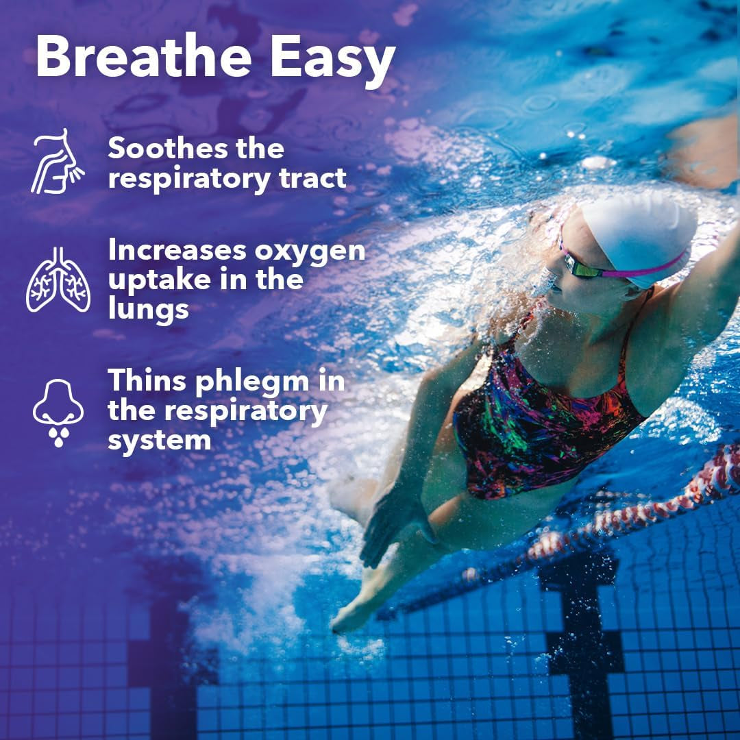 Lung Capaci-T - Respiratory Support Supplement - Coq10, N-Acetyl Cysteine, Boswellia, Eucalyptus, Mullein, Green Tea, Nettle & Peppermint - Increases Oxygen Capacity & Reduces Mucus - 90 Capsules