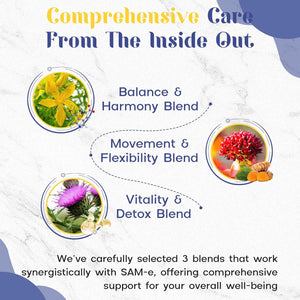 1200 MG SAM E Supplement for Brain, Mood, Joint, and Liver, High Absorption Sam-E (S-Adenosyl-L-Methionine) with Coq10, 5-HTP, Enteric Coated 60 Tablets, Vegan