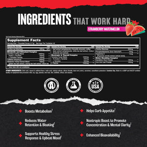 Animal Cuts Thermogenic Fat Burner Powder - Weight Loss for Women and Men for Metabolism, Energy, Focus, and Nootropic Brain Support with Ketones Appetite Suppressant - Strawberry Watermelon Flavor