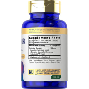 Carlyle Butterbur Supplement 150 Mg | 180 Capsules | PA Free Root Extract | Petasites Hybridus | Non-Gmo and Gluten Free