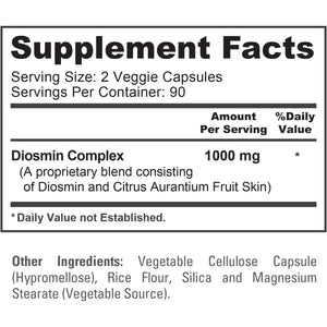 Nusapure Diosmin Complex 1,000Mg per Serving 180 Veggie Caps (Non-Gmo, Vegan) Citrus Aurantium