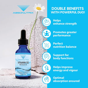 Vitamin D3 K2 Drops, 390Mg, 4 Oz Liquid, 302 Servings, Made in USA, Quick Absorption, Quality Potent Ingredients, Non-Gmo, GMP Certified, Cruelty-Free Products, Bone Strength Supplements