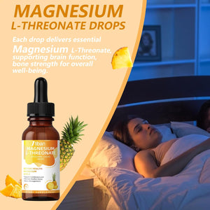 Magnesium L-Threonate Liquid Drops Restore Health Magnesium Levels Support Cardiovascular Promote Restful Sleep Relax Pineapple Flavor 60Ml