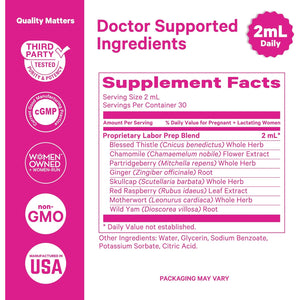 Pink Stork Labor Prep Tincture – Red Raspberry Leaf, Chamomile, Ginger & 8 Herbs – Third Trimester Pregnancy + Postpartum Recovery & Lactation Support – 2 Oz Herbal Supplement