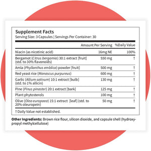 Pattern Wellness Cholesterol Complex Supplement – Supports Overall Well-Being – 3Rd Party Lab Tested – 90 Vegan Capsules
