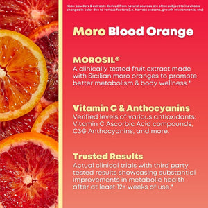Morosil Clinically Tested C3G Supplement - Metabolism, Antioxidant, Wellness Support for Men & Women - 400Mg Moro Red Orange Extract - 60 Veggie Capsules - Non-Gmo, Gluten-Free, Vegan-Friendly