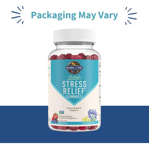 Garden of Life Herbals Stress Relief Gummy with Rhodiola & Saffron for Positive Mood & Stress Response plus Prebiotics & Probiotics for Digestive Support, Gluten-Free, Berry Flavor, 30 Servings