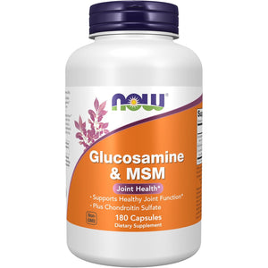 NOW Foods Supplements, Glucosamine & MSM plus Chondroitin Sulfate, Joint Health*, 180 Veg Capsules