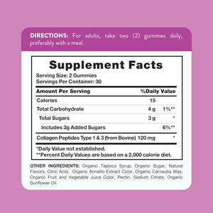 Nature'S Truth Collagen Peptide Gummies for Women | 60 Count Type 1 and 3 | Strawberry Flavor | Non-Gmo & Gluten Free Supplement