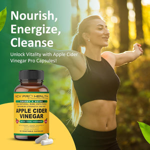 Promethean Wellness ACV Pro Apple Cider Vinegar Capsules Certified Organic with Mother ACV Pills Detox Cleanse Acid Reflux Relief Support Supplement Ginger Root Cayenne Pepper Powder (90 Count)