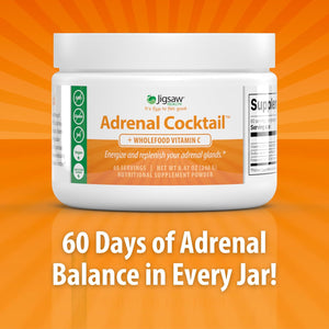 Jigsaw Health Adrenal Cocktail + Wholefood Vitamin C | with Potassium Bicarbonate, Sea Salt, and Acerola Cherry Extract | 60 Servings (Jar)
