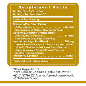 Premier Research Labs Lean Advantage: Green Coffee Bean Extract for Weight Loss, Green Coffee Extract, Coffee Pills, Appetite Suppressant for Women & Men, Weight Management Supplement - 90 Capsules
