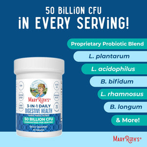 MARYRUTH'S 3-In-1 Probiotics for Digestive Health | Prebiotic & Postbiotic | Gut Health Supplement for Women & Men | 23 Unique Strains | Immune Support | 50 Billion CFU | 30 Servings