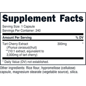 Nutricost Tart Cherry Extract 240 Vegetarian Capsules for 240 Servings per Bottle - Gluten Free, Non-Gmo