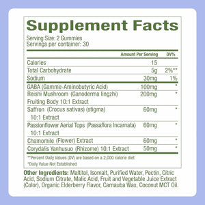 Plant People Wondersleep Mushroom Gummies Supplement for Sleep, No Melatonin Sleep Gummies with Reishi Mushroom, Saffron & Chamomile, Wild Elderberry Flavor, Sugar-Free (60 Count)