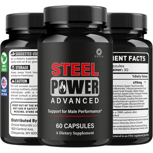 Steel Power - Steel Power Pills All Natural Maximum Strength, Daily Steelpower Capsules Premium Advanced Support Formula for Overall Health & General Wellness, 60 Capsules for 1 Month