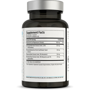 LES Labs Cortisol Health – Stress Relief, Balanced Cortisol Response, Relaxation & Deep Sleep – Phosphatidylserine, Magnesium, Magnolia Bark, Rhodiola Rosea & Ashwagandha – Non-Gmo – 60 Capsules
