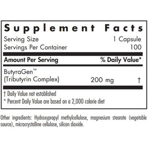 Nutricology Butyraid Colon Lining Nutrition - Supports Gut and Colon Health - Digestive Support - Delivers 200 Mg - Vegetarian & Hypoallergenic - 100 Servings - 100 Delayed-Release Capsules